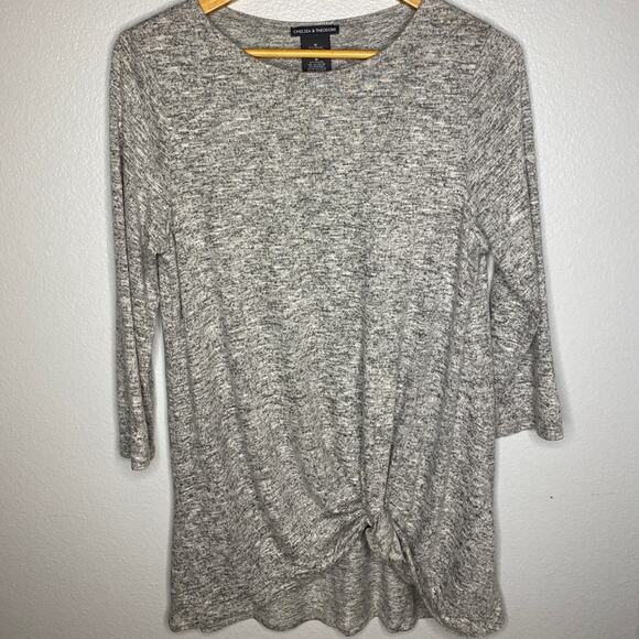 Chelsea & Theodore Black Gray Marble Sweater Medium - Picture 1 of 6